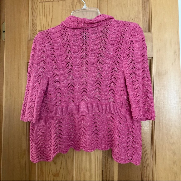 INC International Concepts Pink Glitter Cardigan Sweater, XS - Picture 3 of 4